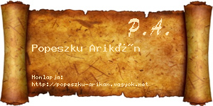 Popeszku Arikán névjegykártya
